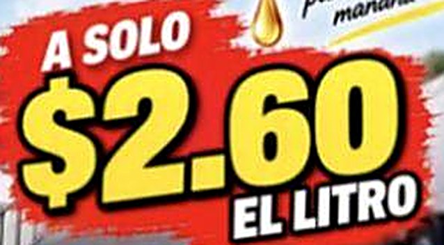 Detalle: diésel a 2,60 dólares el litro