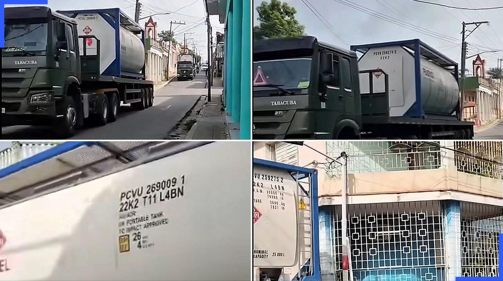 Camiones de Tabacuba con isotanques PCVU2690091 y PCVU2592752 en Pinar del Río